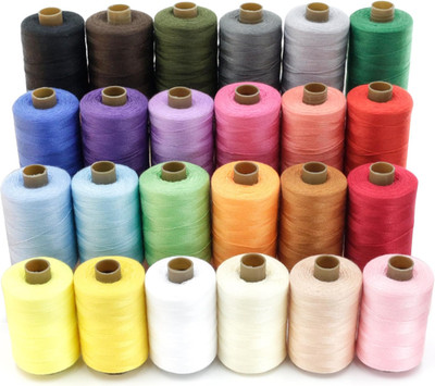 24Pcs Sewing Thread Spools Set 1000 Yards Per Spool Mixed Cotton Threads for DIY