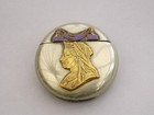 Silver Plate Brass Enamel Queen Victoria Diamond Jubilee Vesta Case c1897