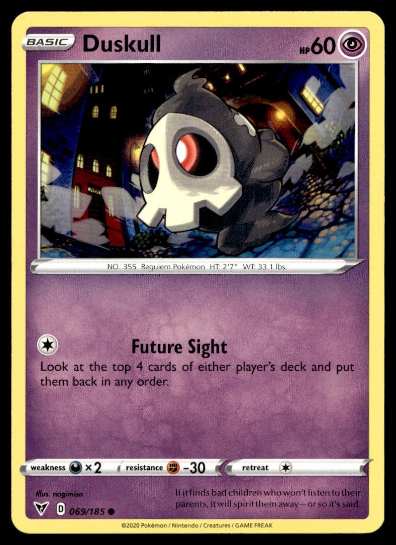Duskull 69/185 Pokemon Card Vivid Voltage Common 60 HP Lightly Played JV