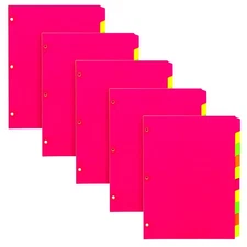 Pukka Pad 10 Part Dividers – 5 Packs of 10 Tabbed Sets for 3-Ring Binders, Pa...