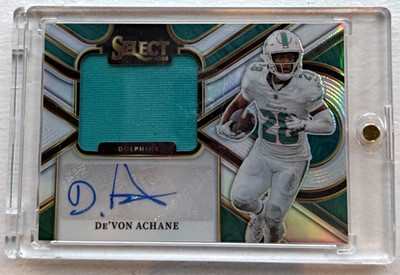 2025 Panini Select De'Von Achane Dolphins Jumbo Sig Swatches #JSW-DAE 62/199