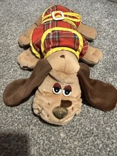 Hornby Vintage 1984 Plush Soft Toy Pound Puppy Yappy With Jacket. Good Condition