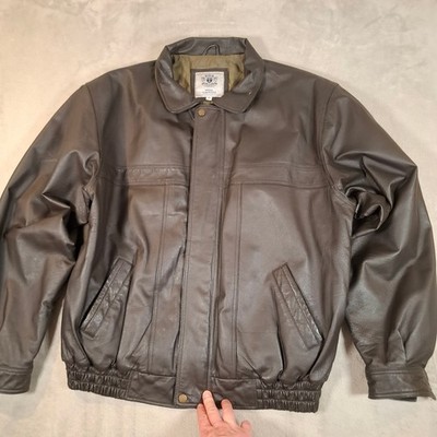 Savatini Leather Jacket Mens XL Brown Bomber Vintage Casual Smart Coat