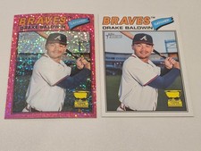 Drake Baldwin '26 Heritage Lot (2)-Pink Sparkle Refractor & Base #209- Braves