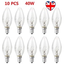 10Pack Screw In E14 SES Candle Light Bulbs Clear Dimmable Small Edison 40W Lamp