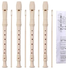 4 Pack Recorder Instrument, 8 Hole German Style Soprano Recorder for Beginner...