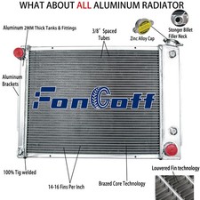 4-core Radiator Fit 1967-1969 Chevrolet Camaropontiac Firebird 5.7l6.6l V8 Gas
