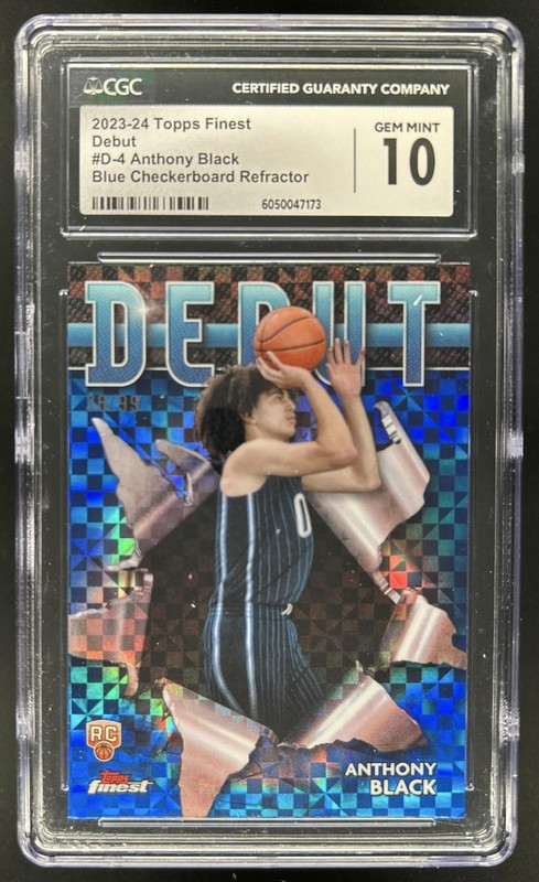 2023-24 Finest Anthony Black Debut RC Blue Checkerboard Refractor #/99 CGC 10