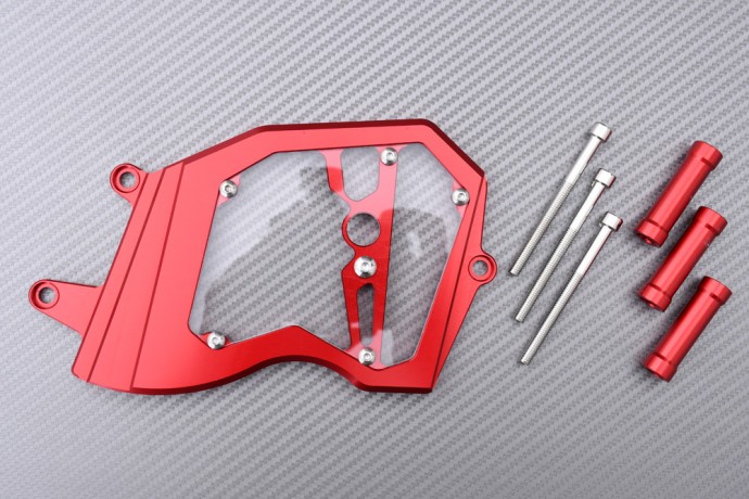 Cache pignon sortie de boite rouge moto Kawasaki ZX6R 2009 2010 2011 2012 aluminium