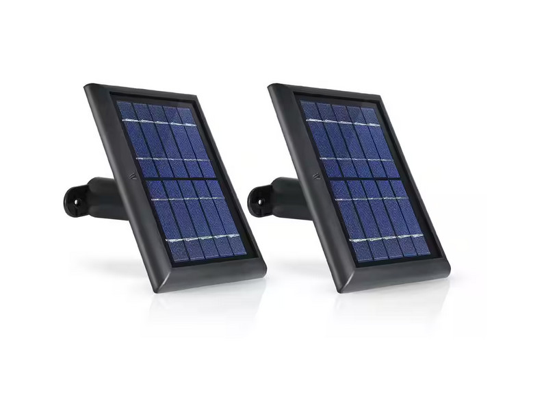 Wasserstein Solar Panel Compatible with Ring Spotlight Cam Battery 2 pack Black