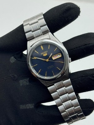 Seiko 5 Automatic 7S26-00X0 Blue Dial Day Date Men's Japan Watch