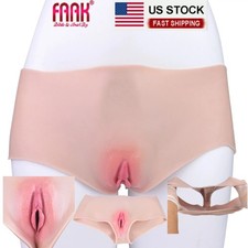 FAAK Silicone Pants Fake Vagina Panties Thick Butt Insertable For Crossdresser