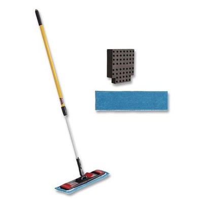 Rubbermaid Commercial Flat Mop Kit, Microfiber, 19.5x5.5'', 48-72'' Handle, 2,Pack