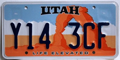 Utah Nummernschild USA Kennzeichen Grafik Arch Steinbogen US License Plate .3 CF