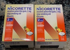 nicorette gum 2mg fruit chill 100, 2 pack, Exp 2027