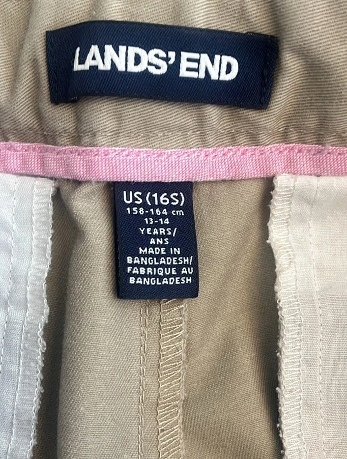 Pantalones de uniforme escolar Lands' End azul marino caqui para niña 16 S ajustados, ins 28,5" cintura ajustable Foto 4 de 4