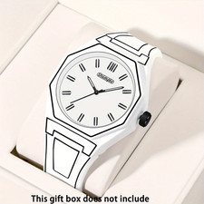 Modern Minimalist Unisex Quartz Watch with Silicone Strap for Casual Wear