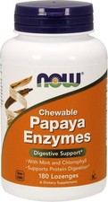 Image of Now Foods Papaya Enzyme, Chewable - 180 lozenges - Digestive Support