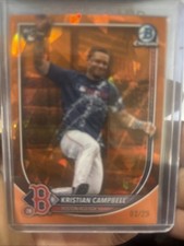 2025 Bowman Chrome Sapphire Kristian Campbell ORANGE Image Variation SP RC 3 /25