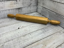 Vtg Beautiful Two Tone Solid Wood Rolling Pin 20&rdquo; Long Great Look For Use Decor