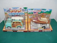 2 NEW Chevron Cars Woody Wagon & C.C. Boat 'N Trailer
