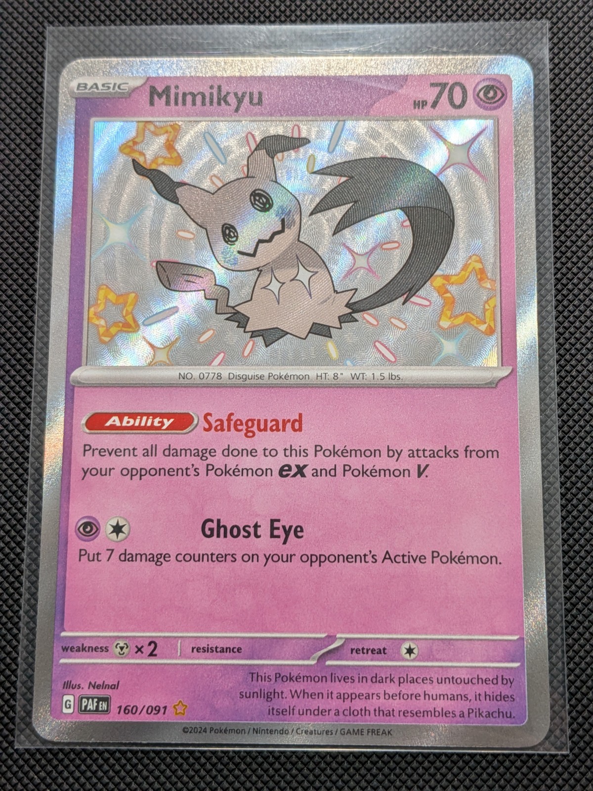 Pokemon Mimikyu 160/091 Paldean Fates Baby Shiny - MINT/NM