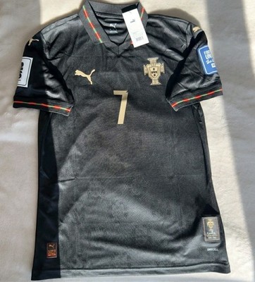 Cristiano Ronaldo New Jersey CR#7 black  Portugal  25 26 Players Version Size XL