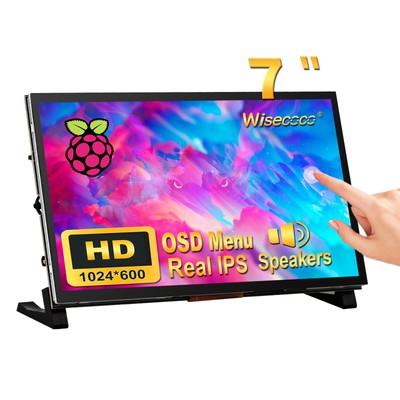 7 inch LCD Touch Screen for Raspberry Pi Portable Monitor IPS 1024 * 600 No-C...