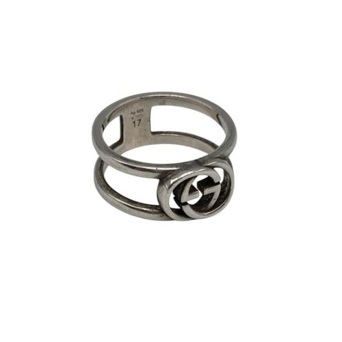 GUCCI Interlocking G Ring Silver 925 Size 16 D4 Used