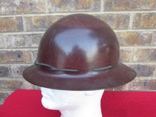 Vintage MSA Skullgard Fiberglass Hard Hat Helmet Full Brim USA Made Size 7 3/8