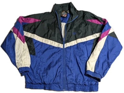 Vintage USA Olympics Windbreaker Jacket Mens L Colorblock Track Jacket 90s Nylon