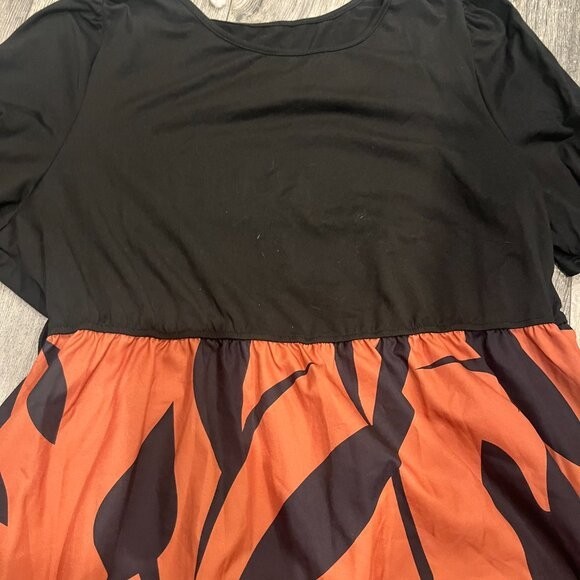 Shein Curve 4XL Fall Halloween Orange Black Dress… - image 3