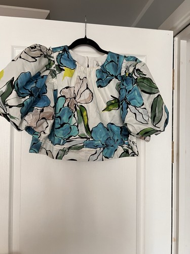 AJE Ney floral-print cotton-poplin top UK 8 new with tags - Picture 1 of 4
