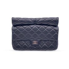 Borsa a tracolla Chanel Roll Reissue 2.55 in pelle trapuntata nera anni 2010