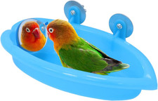 Bird Bath Box with Mirror Portable Parrot Hanging Bathroom Bathing Tub for Small