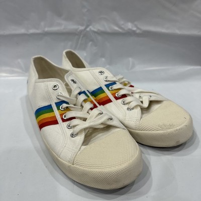 Gola Coaster Rainbow Sneakers Women's US 10 White Lace Up Comfort Shoes EBS2703