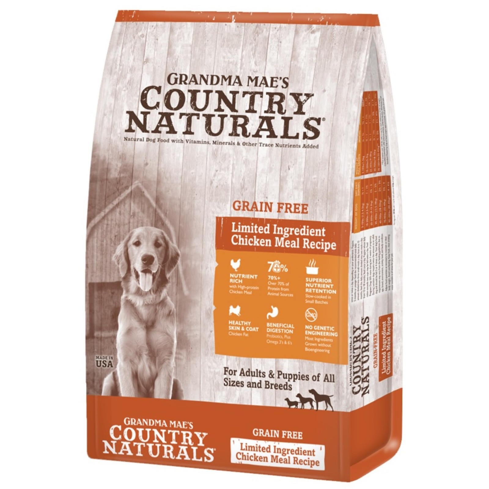 Grandma Mae&rsquo;s Country Naturals Dry Dog Food, Grain Free Formula, Chicken, Slow C