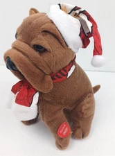 PBC Intl Shar Pei Plush Puppy Dog 12" Red Hawaiian Christmas Hat Singing Works