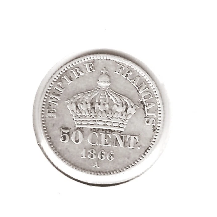 FRANCE - , 50 centimes 1866 A - Napoléon III .- Sup. - rare, . - Photo 2/2