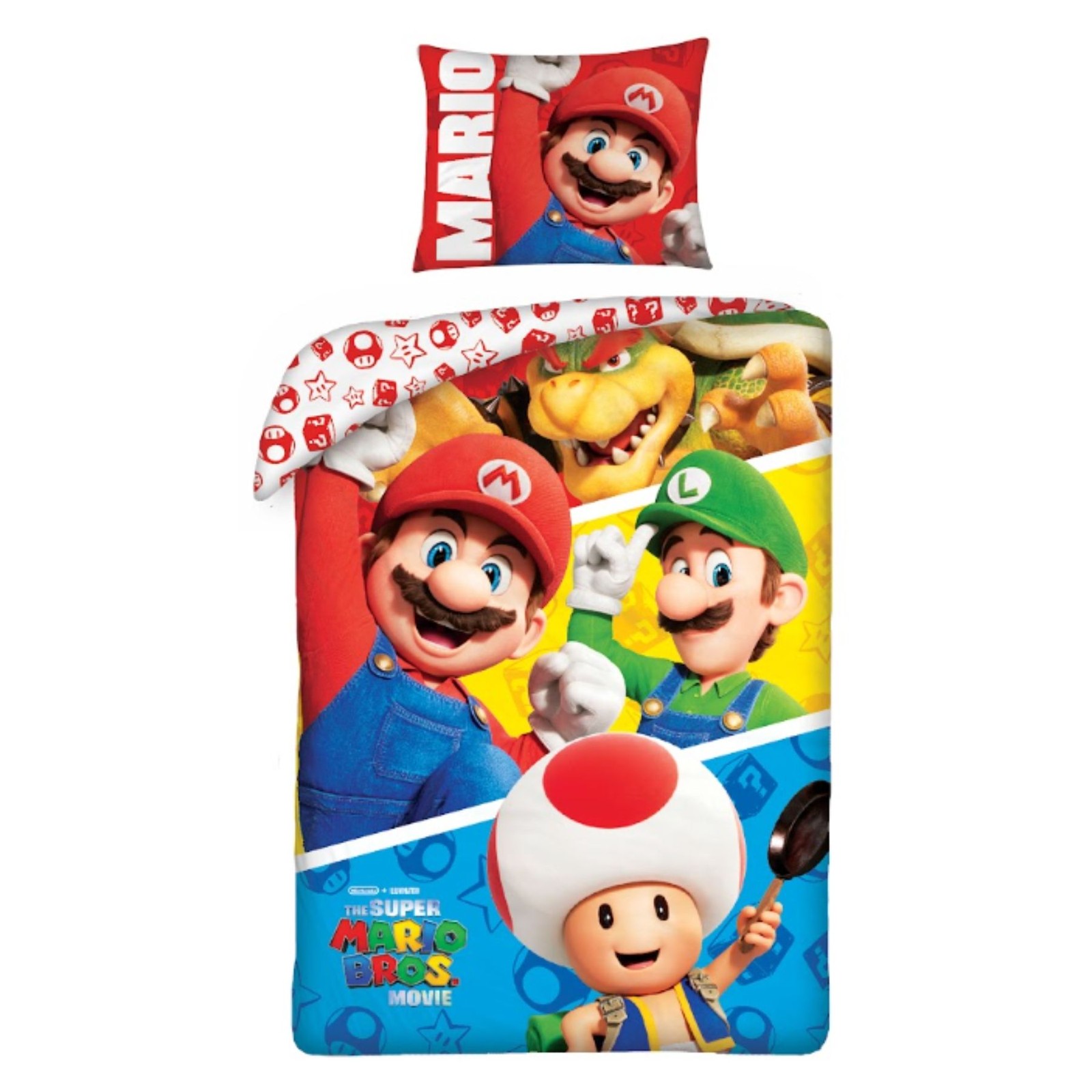 Super Mario Bettwäsche-Set   Bettbezug 140x200 cm + Kissenbezug 60x70 cm