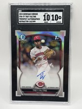 2023 Bowman Chrome 1st Refractor Auto 163/499 Trey Faltine #CPA-TF SGC 10/10 GM