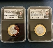 2000 W $10 Library Of Congress Set of 2, NGC MS70 Top Pop $18K price guide value