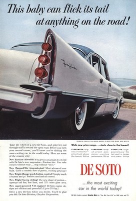 1957 DeSoto: This Baby Can Flick Its Tail Vintage Print Ad