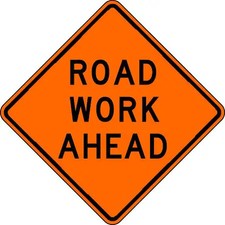 Lyle W20-1D-30Ha Road Work Ahead Traffic Sign, 30 In Height, 30 In Width,