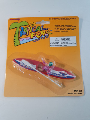 New-Ray Tropical Fun Action Play Set Canoe with Oar 46152 On Card