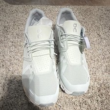 On Mens White Lace-Up Low Top Athletic Sneake...