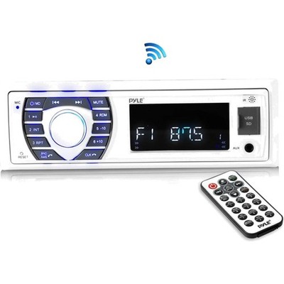 300W Bluetooth Marine Stereo Receiver - Single DIN In-Dash AM/FM Radio with USB/