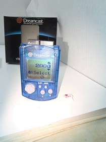 WORKING Sega Dreamcast Clear Blue VMU OEM Visual Memory Unit NEW BATTERY'S #P23