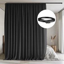 Blackout Room Divider Curtains with Flexible Tracks - 8.3x9 FT Set