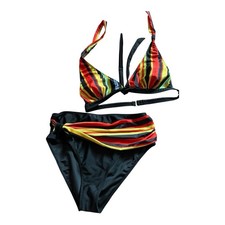 Women s Striped Bikini Set Sz Large